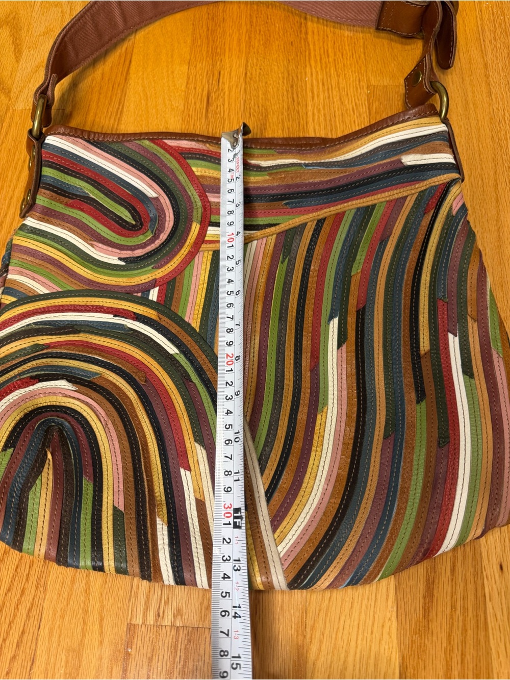Lucky Brand Y2K Vintage Striped Leather Hobo Bag - Picture 5 of 12